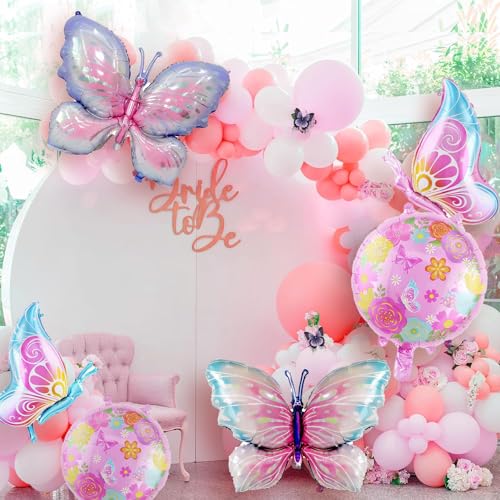 Butterfly Balloons Decorations - Pink & Purple Butterfly Foil Balloons - Variation: Butterfly