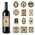 Halloween Wine Bottle Labels - Gothic Party Decorations for Wine Bottles, Set of 36