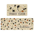 Ghost Black Cat Halloween Kitchen Rugs Set of 2 - Spooky Non-Slip Washable Mat