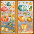 Fall Pumpkin Window Clings - 6 Sheets, 57 Pieces Autumn Decor - Variation of THIS listing