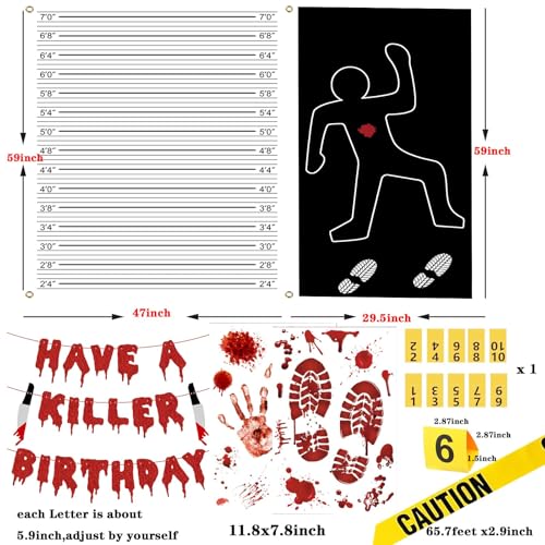 Crime Scene Decorations Kit for Murder Mystery & Halloween Parties
