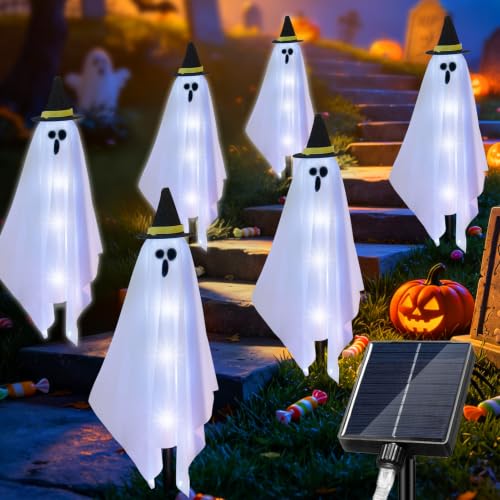 Halloween Ghost String Lights 23FT 8-Mode Solar Outdoor Decor - Variation 6