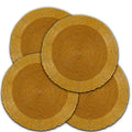 Lightnpro Handmade Beaded Placemats Set of 4 - 13 Inch Mustard Rustic Table Decor