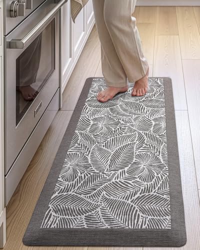 LUMI Anti Fatigue Kitchen Mat - Leaf Brown 40" x 20" Extra Thick Cushioned