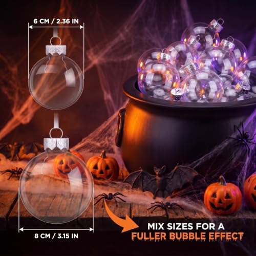 40 Pack Clear Plastic Fillable Christmas Ornament Balls for DIY Decor