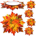 Fall Thanksgiving Maple Leaf Placemats Set of 6 - 15 Inch Multicolor Layered Design