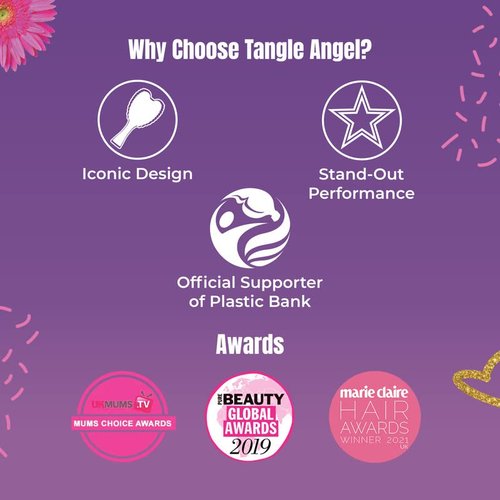 Tangle Angel Detangling Hair Brush - Anti-Static Angel Wing Design for Effortless Styling | Gloss Pink