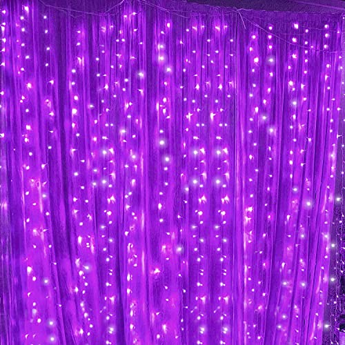 Twinkle Star LED String Curtain Light - Purple, 300 LEDs, 6.6ft x 9.8ft, 8 Modes
