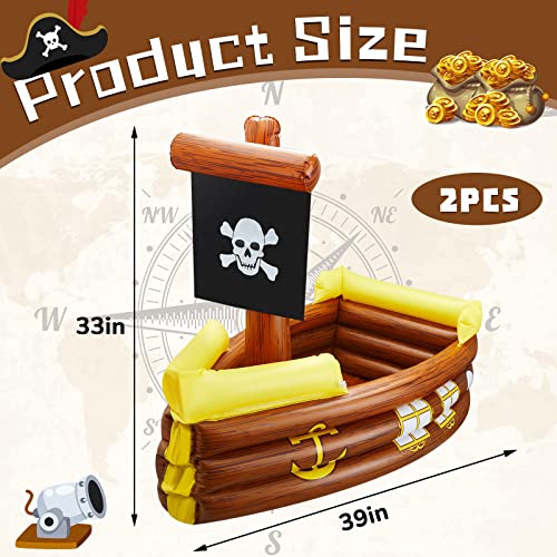 Pirate Ship Inflatable Cooler - 2 Pack Outdoor Party Drink & Food Cooler