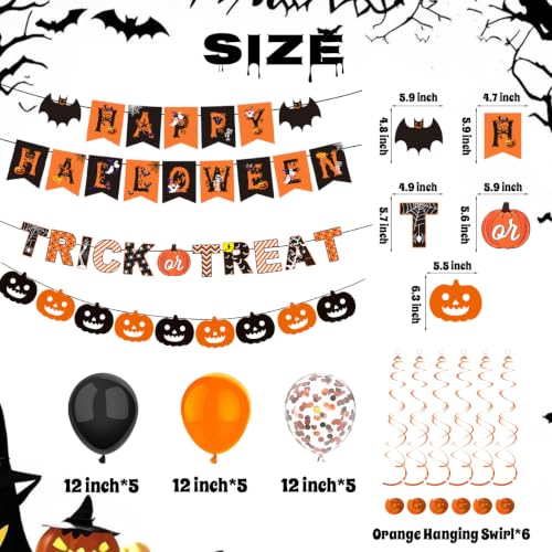 Halloween Balloons Set with Banners & Decorations for Party