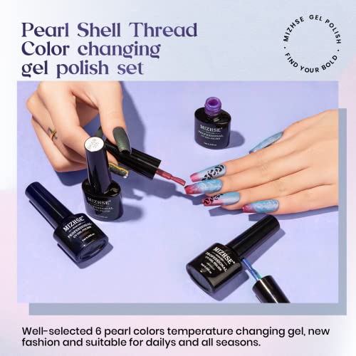 Pearl Color Changing Gel Nail Polish - Mood & Shell Thread Effect - B-Pearl Variation