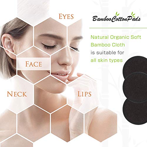 Reusable Makeup Remover Pads 10-Pack Organic Cotton Face & Eye Wipes with Laundry Bag