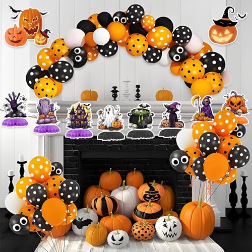 Halloween Honeycomb Centerpieces 9-Pack - Spooky Party Decor, Festive Table Decorations
