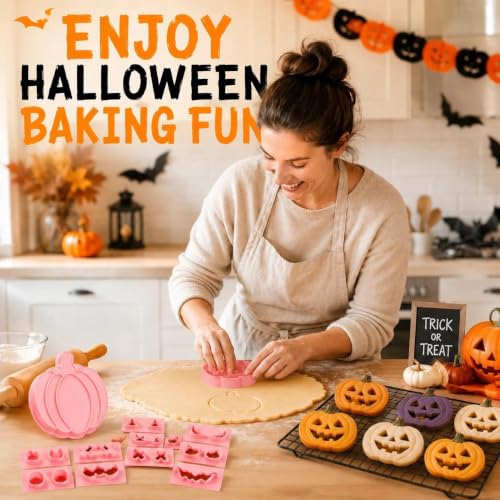 Halloween Cookie Cutters and Stamps Set - 13 Pumpkin Shapes