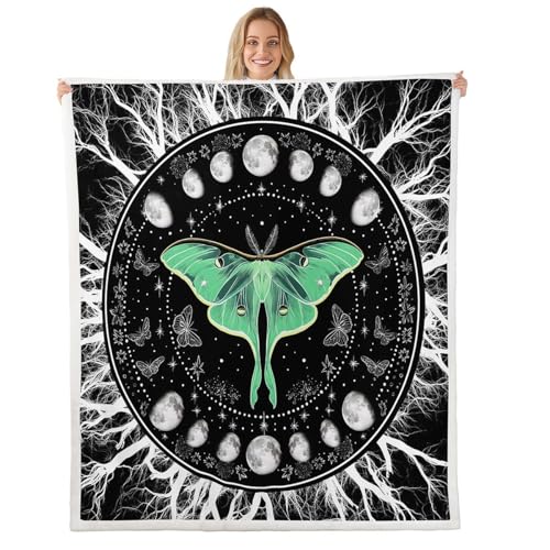 Death Moth Plush Blanket 30x40 Multi Baby Gothic Skull Decor Throw