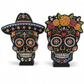 Brown Sugar Skull Figurines Set of 2 Day of the Dead Ofrenda Decorations