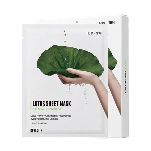 ROVECTIN Calming Lotus Sheet Mask | Soothing Face Mask for Sensitive Skin – Hydrating, Calming, Barrier Repair & Redness Relief with Lotus Extract