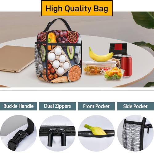 Gothic Skeleton Insulated Lunch Bag - Reusable Thermal Cooler Tote for Kids Teens Adults Gothic 04