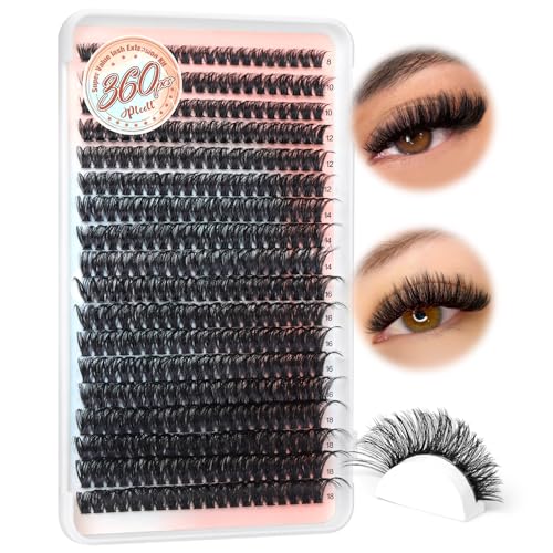 F.80D Fluffy Thick Cluster Eyelash Extensions 360 Pcs 8-18MM False Lashes