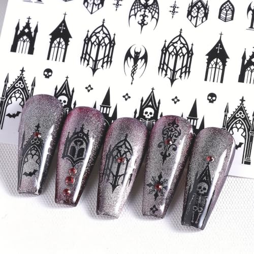 Halloween Nail Stickers 5 Sheets Gothic Nail Art Decals - Style 16