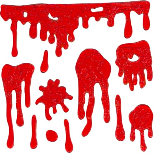 Halloween Gel Window Clings Set - Bloody Handprint & Grim Reaper Variation