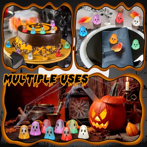 Halloween Mini Resin Ghost Figurines Glow in Dark Set - 90 Pieces