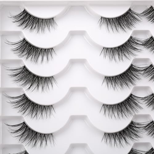 Wispy False Eyelashes - Half Cat Eye Lashes Short Natural Lashes 2 Styles Pack