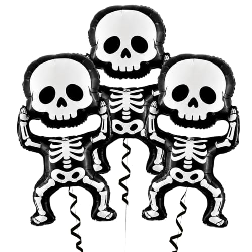 Halloween Skeleton Foil Balloons Set - Indoor Outdoor Party Decorations