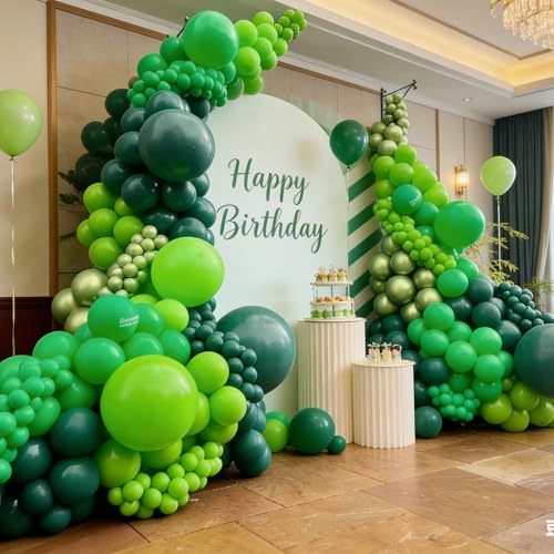 Green Latex Balloons Set - 100 Pack 12 Inch Party Decorations for Christmas Weddings Birthdays