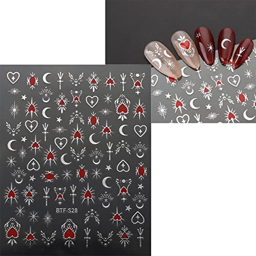 Moon & Star Nail Art Stickers Set - Self-Adhesive Nail Decals for DIY Manicure