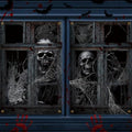Halloween Window Cover - Skeleton Ghost Poster for Indoor & Outdoor Party - Terror C