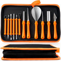 Halloween Pumpkin Carving Kit - Classic Set with 12 Stainless Steel Tools & Carrying Bag
