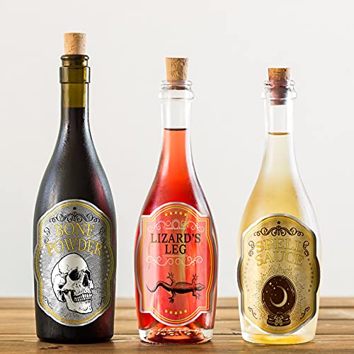Halloween Apothecary Labels for Wine Bottles - 36 Styles, Removable Decals