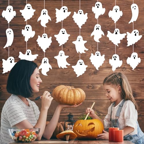 Halloween Ghost Paper Cutouts - 45 PCS Ghost Decorations for Bulletin Boards & Classroom