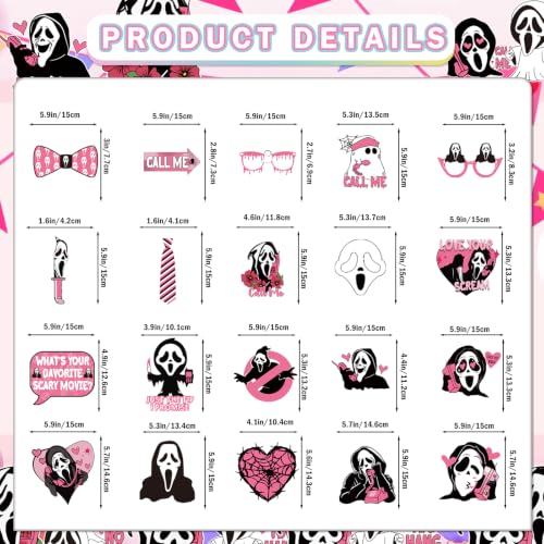 Pink Halloween Photo Booth Props - Ghost Variation 20Pcs Horror Party Decorations