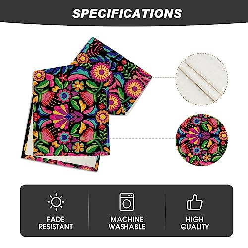 Mexican Dia De Los Muertos Floral Serape Table Runner - 13x72 Inch Black Variation