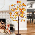 Lighted Maple Tree Decor - 4ft 11in Fall Autumn Thanksgiving Halloween Tree
