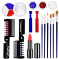 Halloween Clown Makeup Set with Face Paint, Glitter, Hair Color & Accessories - Variation 5