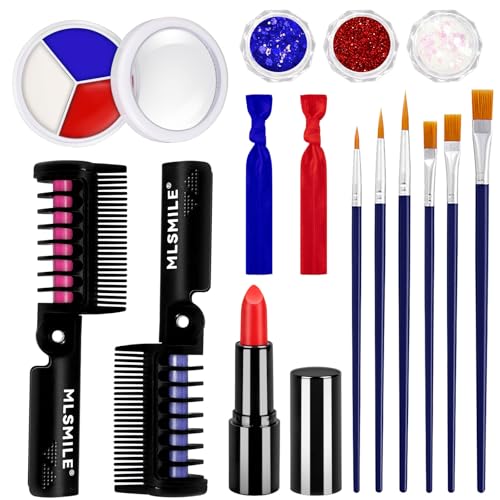 Halloween Clown Makeup Set with Face Paint, Glitter, Hair Color & Accessories - Variation 5
