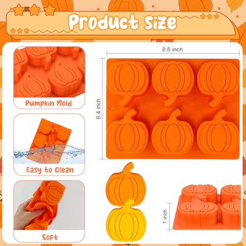 Pumpkin Cake Molds Silicone Thanksgiving Chocolate & Candy Mold - Orange