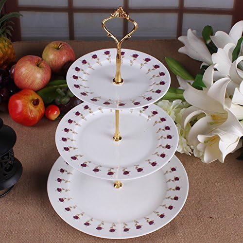Happy Will Gold 3-Tier Cake Stand Hardware Kit with Crown Handle - Fruit & Dessert Plate Fittings