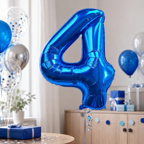 Navy Blue 4 Number Balloon N1-navy Blue 40 Inch Foil 4th Birthday Party Decoration