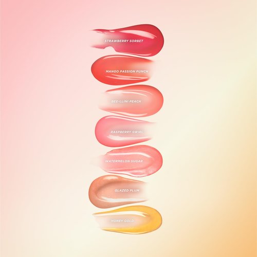 Gisou Honey Infused Hydrating Lip Oil, Nourishing Lip Moisturizer for Dry Lips (Raspberry Swirl)