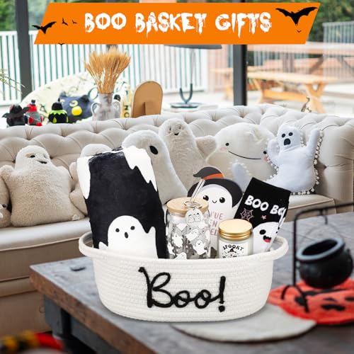 Mindsoft 7 Pcs Halloween Boo Basket Gifts Set - White Ghost Style