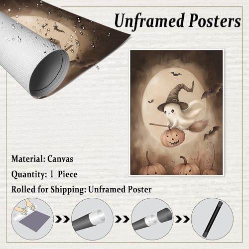 Pastel Witchcore Halloween Wall Art - Unframed 12x16in Nursery Decor