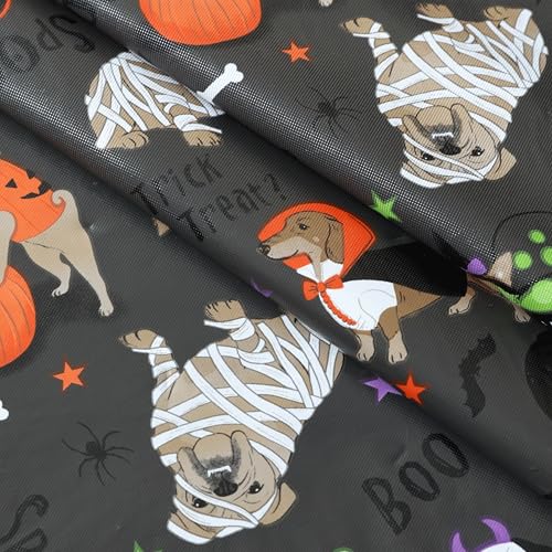 Newbridge Halloween Pets Vinyl Round Tablecloth 70 Inch for Fall Festivities