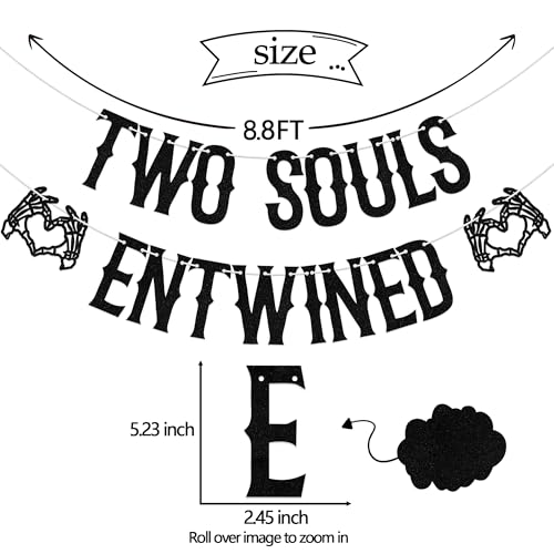 Halloween Wedding Banner Two Souls Entwined Party Decorations Bride or Die