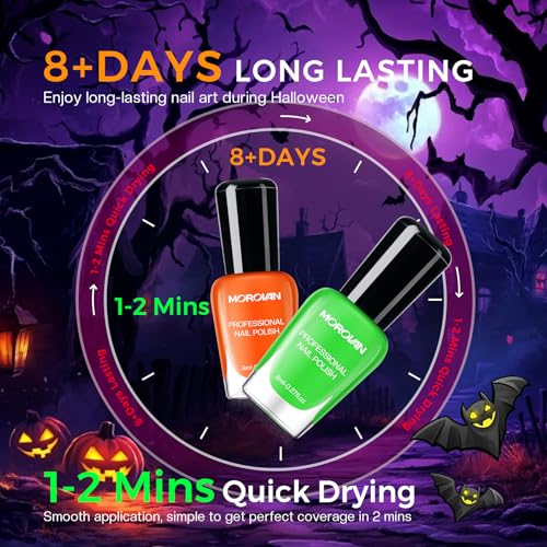 Halloween Nail Polish Set A2 Haunted Forest Palette with Glow & Crackle Effects