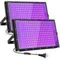 200W Waterproof UV Black Light Floodlight for Glow Party Halloween Decor - 2 Pack