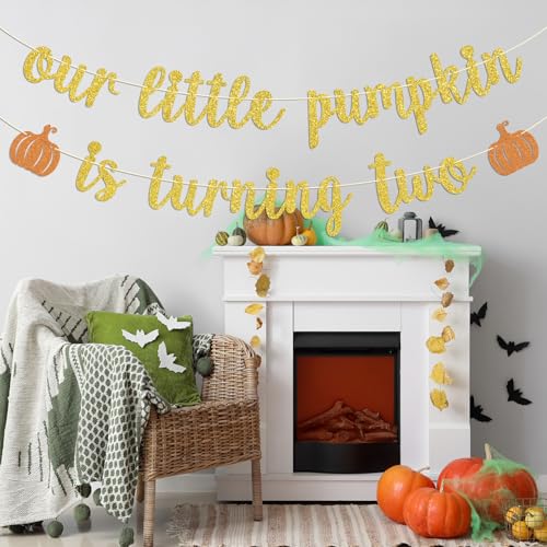 Autumn Second Birthday Banner - Pumpkin Theme for Halloween & Fall Parties